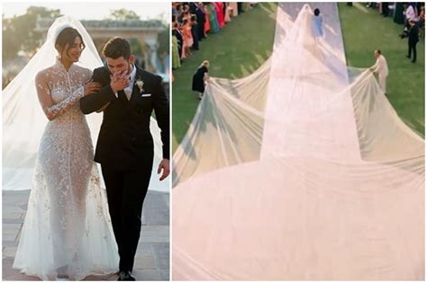 Unbelievable Priyanka Chopra Walks The Aisle In 75 Ft Long Veil At Her Christian Wedding Osm