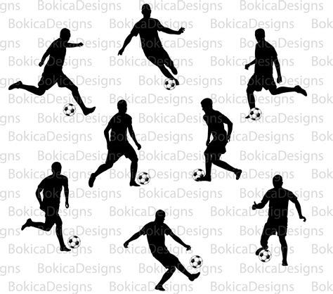 Soccer players silhouette, Soccer players clipart, Soccer players SVG, Soccer players png 