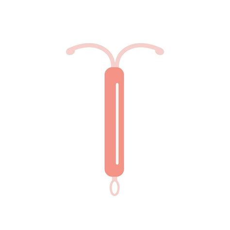 Hormonal Iud Copper Intrauterine Device Colored Flat Style Icon Women Contraceptive Birth