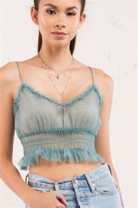 Image Result For See Through Sleeveless Mesh Floral Top Fashion Party Crop Tops Tops Designs