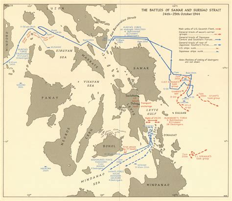 Battles Of Leyte Gulf Samar And Surigao Strait Oct 1944 Philippines Ww2