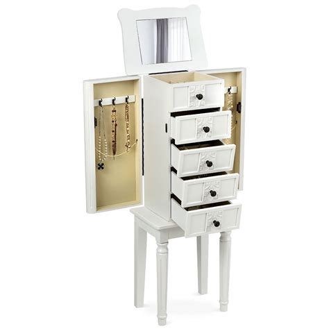 Giantex 4 Drawer Jewelry Storage Cabinet Armoire Freestanding Jewelry