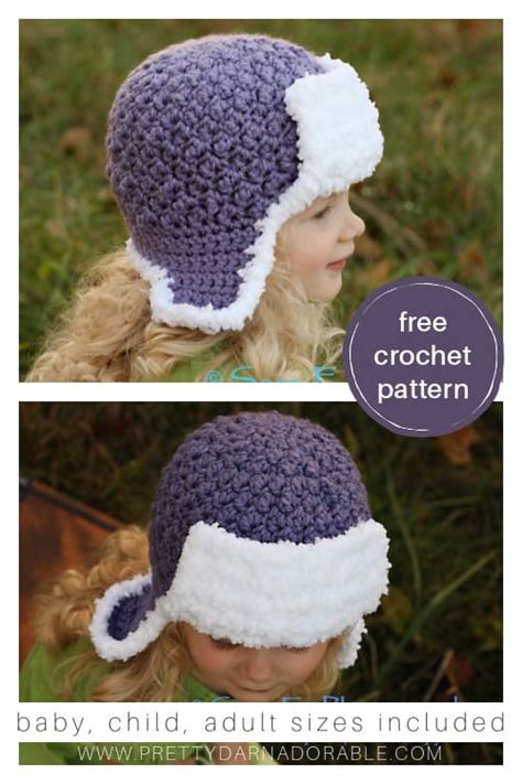 The Cumberland Free Crochet Aviator Hat Pattern For Adults And Kids