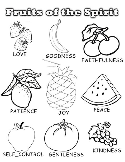 Each fruit of the spirit is represented by an actual fruit in order to help children learn all of the fruits of the spirit. Fruit Salad Coloring Page at GetColorings.com | Free ...