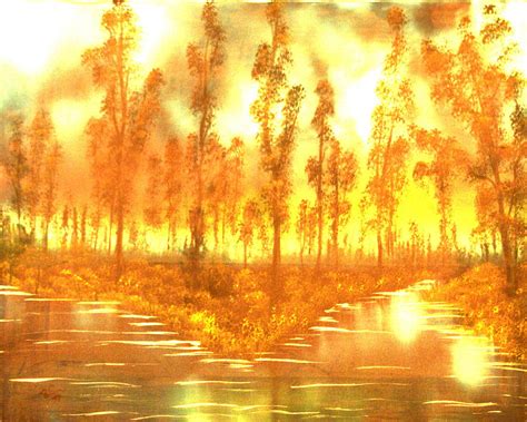 Forest Fire Painting By Edward C Van Wicklen Sr