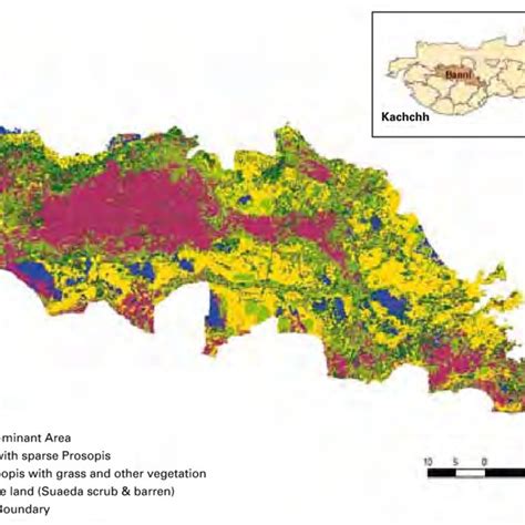 Location And Overview Gis Map Of Banni Grassland In Kachchh District