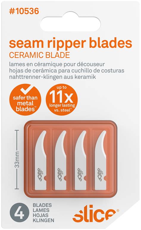 Slicer Ceramic Seam Ripper Blades 4pkg Rounded Tip