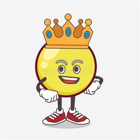 Yellow Emoticon Cartoon Mascot Character Stylized Of King On Cartoon