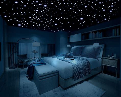 Bedroom With A Cool Vibe And Glow In The Dark Ceiling Stars Bedroom