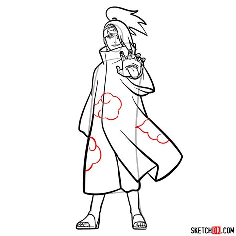 How To Draw Deidara From Naruto Anime Sketchok Easy Drawing Guides