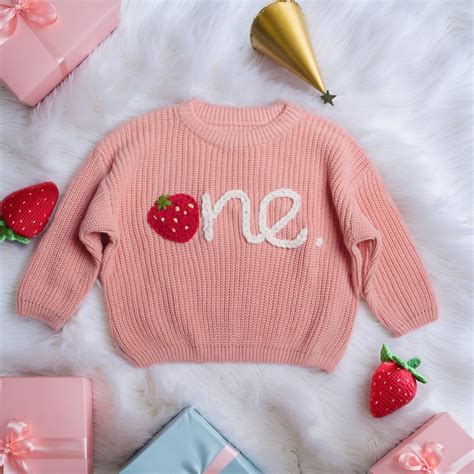 Hand Embroidered Sweater First Birthday Sweaterpersonalized Baby