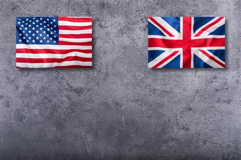 Großbritannien Und Usa Flaggen Verbinden Zusammen Illustration Stock