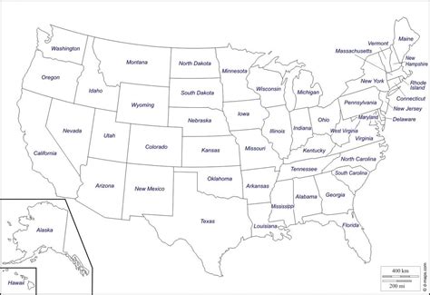 Mapa De Estados Unidos Con Nombres De Estado Mapa De Los Estados