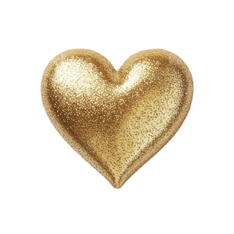 Shiny Gold Heart With Silver Glitter Heart Metallic Foil Png