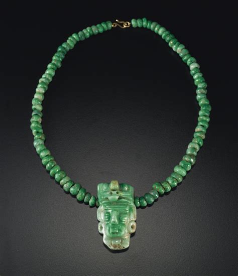 Maya Jade Necklace With Head Pendantlate Classic Ca Ad 550 950