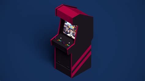Red And Black Wooden Cabinet Low Poly Cgi Digital Art Video Games