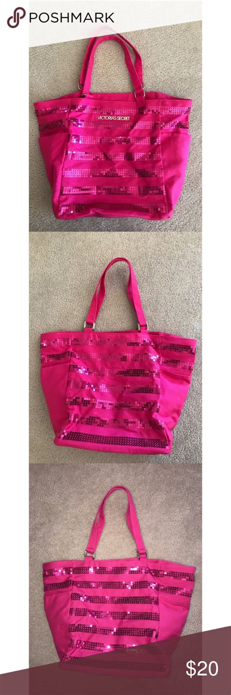 Victorias Secret Sequined Tote Bag Victoria Secret Pink Bags Bags