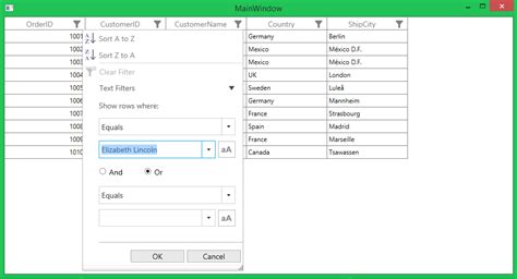 Filtering In WPF DataGrid Control Syncfusion