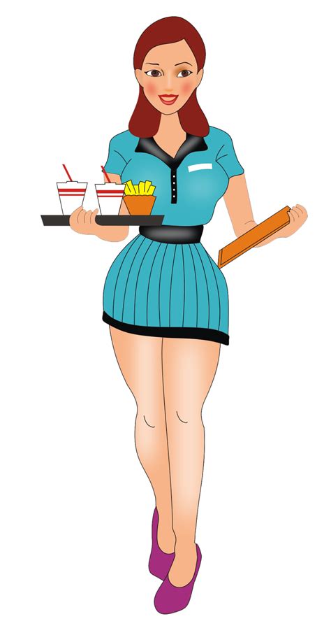 Retro Clipart Waitress Retro Waitress Transparent Free For Download On