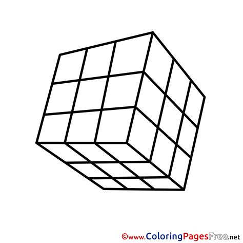 Rubiks Cube For Kids Printable Colouring Page