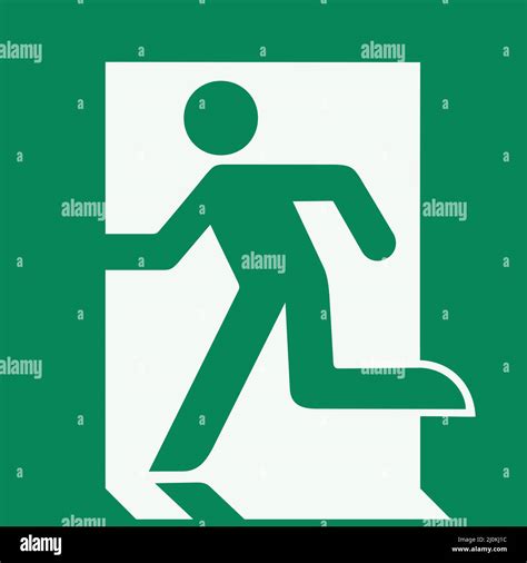 Iso 7010 E001 Emergency Exit Left Hand Sign Stock Vector Image