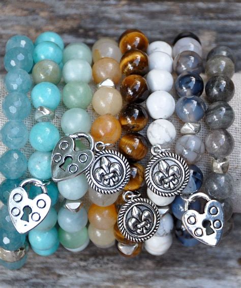 Semi Precious Gemstone Beaded Bracelets Charms By Beadrustic 3400