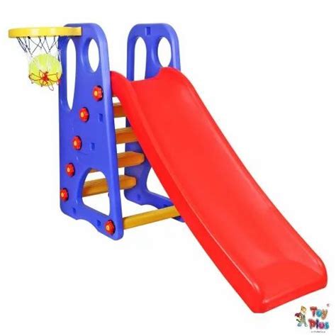 Red And Blue Hdpe Kids Playground Slide Size 163x81x103 Cm Age Group