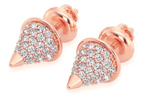 Icebox Bullet Point Diamond Earrings 14k Solid Gold 070ctw
