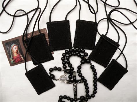 Black Wool Scapular Of Our Lady Of Sorrows By Mantle Of Mary Etsy