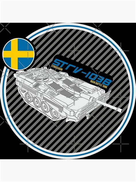 Strv 103b Swedish Main Battle Tank Print On Dark Poster For Sale By