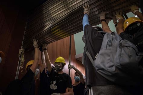 Hong Kong Protesters Break Into Legislative Council Building Photos