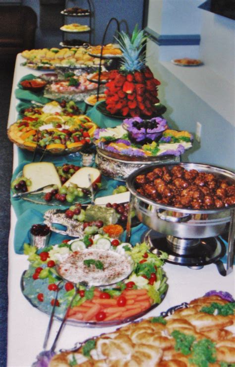 My favorite cheap party food ideas. Buffet for a Drs. Office open house with smokey bbq meatballs, assorted cheeses w/crackers ...