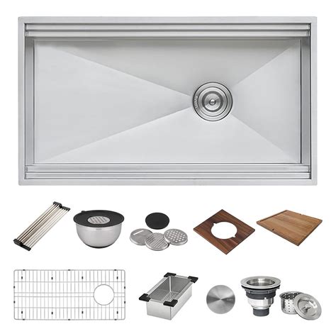 Stainless steel sinks are popular among homeowners because they're extremely durable and easy one of the best options you'll find today is the ruvati stainless steel workstation kitchen sink. Ruvati Workstation 2-Tiered Ledge Undermount Stainless ...