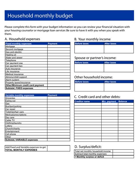 Monthly Home Expense Report Templates At