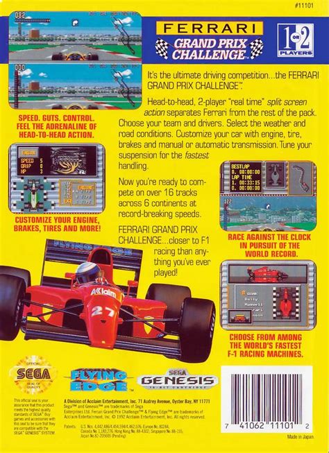 Ferrari grand prix challenge on the sega genesis / mega drive. Ferrari Grand Prix Challenge Box Shot for Genesis - GameFAQs