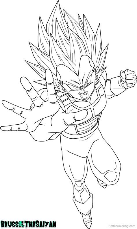 Vegeta Coloring Pages Super Saiyan Lineart By Brusselthesaiyan Free Printable Coloring Pages