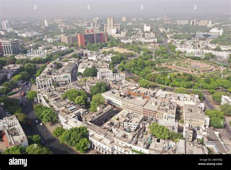 Aerial View Of Connaught Place Located At New Delhi India Stock Photo