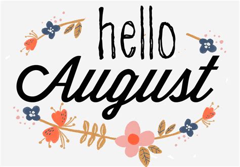Hello August Images With Banner Design | August clipart, Hello august, August images