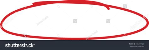 Red Circle Made Pen Highlight Something Stock Vector Royalty Free