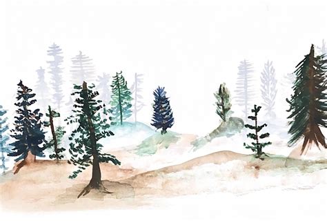 Watercolor Pines Skillshare Student Project
