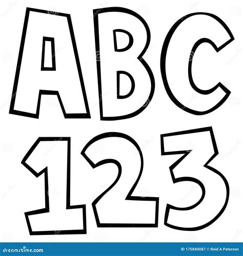 Abc 123 Letters Numbers Glyphs Stock Illustration Illustration Of