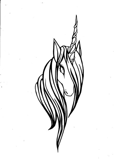 Unicorn Head Drawing Black And White Image Collections