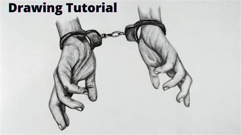 How To Draw Handcuffs Hands Very Easy Pencil Drawing Step By Step