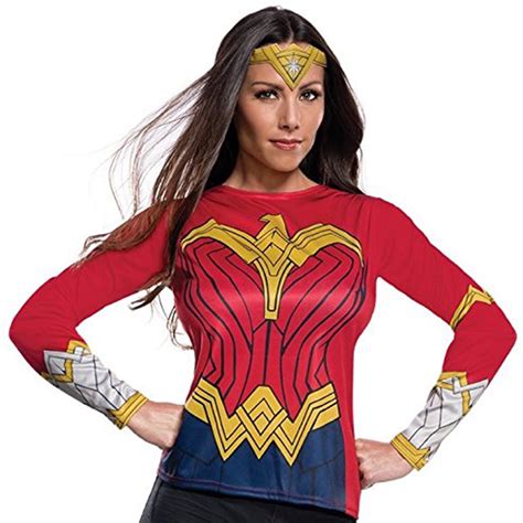 Justice League Womens Wonder Woman Adult Superhero Costume Top Shirt L