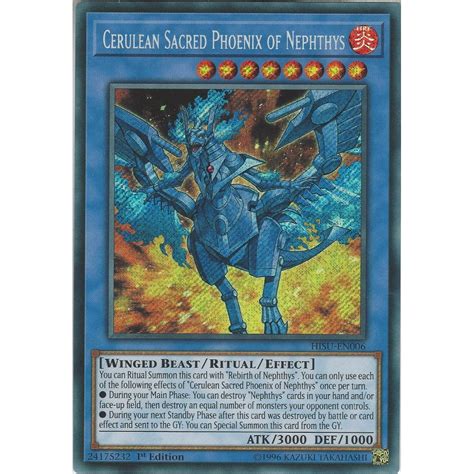 Cards, pokémon cards, dragon ball super, digimon tcg, flesh and blood. Yu-Gi-Oh! Trading Card Game Yu-Gi-Oh Cerulean Sacred Phoenix of Nephthys - HISU-EN006 - Secret ...