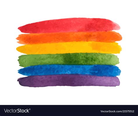 Watercolor Rainbow Watercolor Lgbt Flag Royalty Free Vector