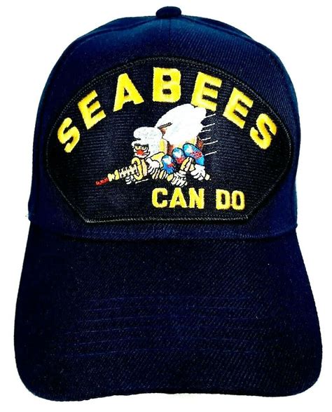 Us Navy Seabees Can Do Mens Cap Patch Hat Navy Blue Etsy
