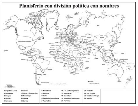 PDF Mapa Mundi Con Division Politica Con Nombres Para Imprimir
