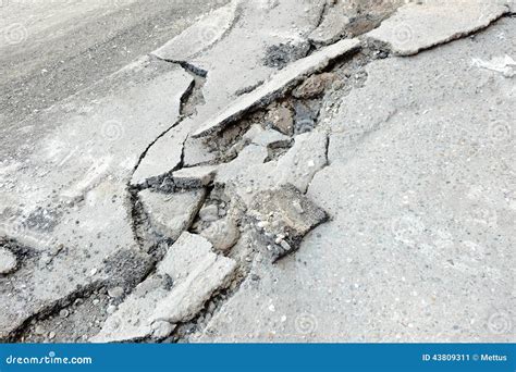 Broken Cracked Asphalt Pavement In Russia Stock Image Image Of