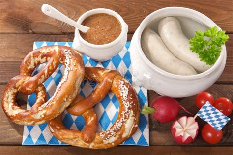Bavarian Veal Sausage Breakfast Stock Photo Image Of Kermis Beer